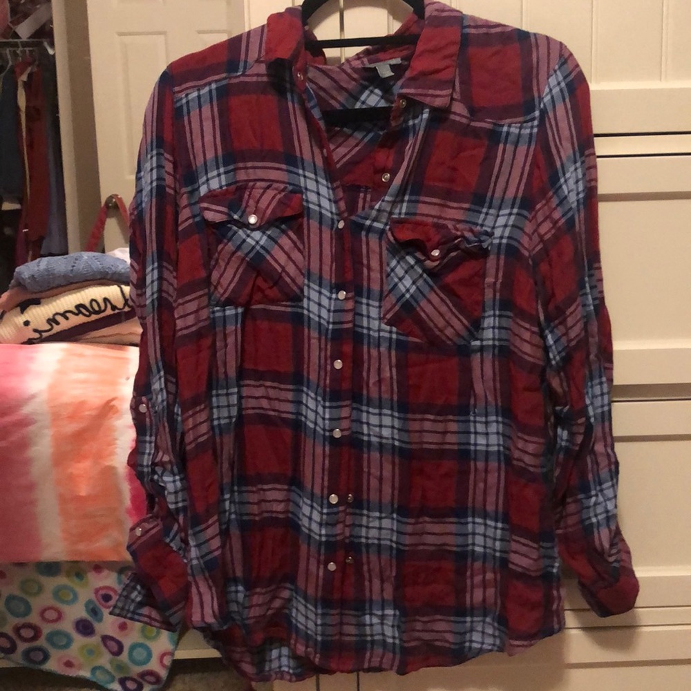 Blue and red flannel
